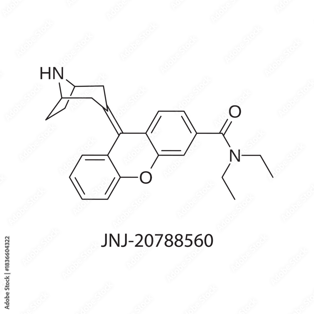 Fototapeta premium JNJ-20788560 Chemical Structure Illustration