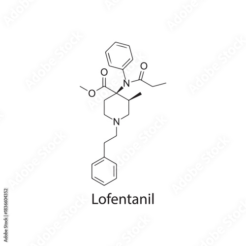 Lofentanil Molecular Structure Vector