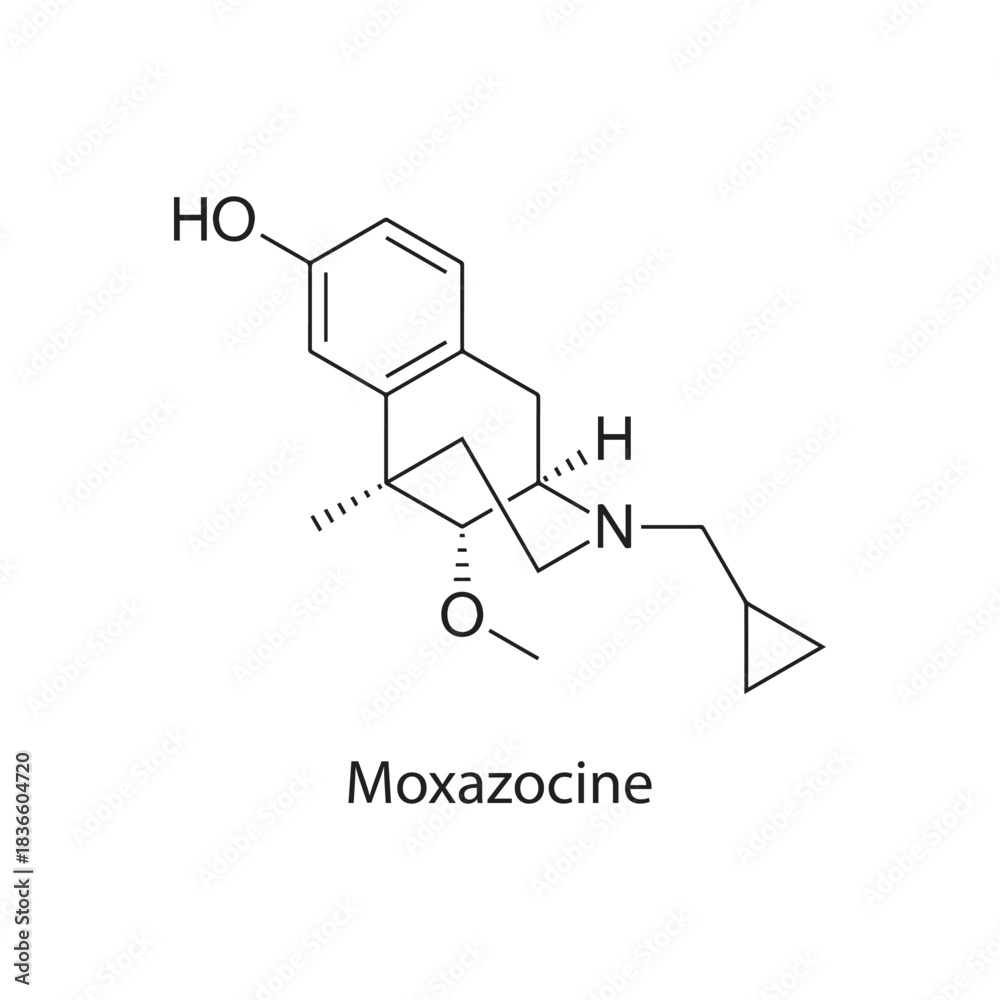 Obraz premium Nalfurafine Molecular Structure Vector