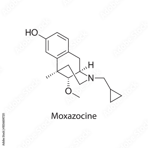 Nalfurafine Molecular Structure Vector