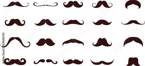 Classic  silhouettes create a fun vintage style set. Bold vector shapes suit logos, props, and grooming themes. A versatile collection for creative character designs.