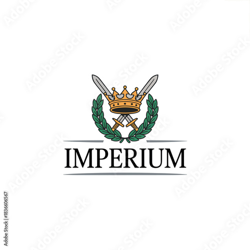 Imperium Roman Empire Logo – Royal Crown Laurel Crest Emblem