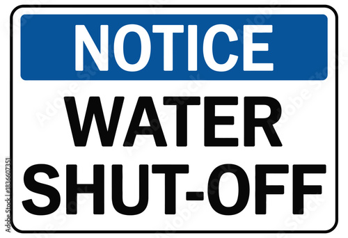 Shut Off Sign Water, Printable Safety and Warning Poster, Vector Design, Workplace and Public Area Reminder