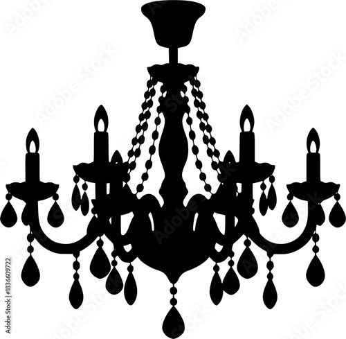 Chandelier silhouette, Crystal chandelier silhouette, Chandelier, Decoration light, Vintage chandelier, Candlestick silhouette, Vintage chandelier silhouette