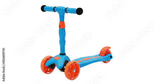 Blue and orange three-wheeled children's scooter three-wheeled scooter