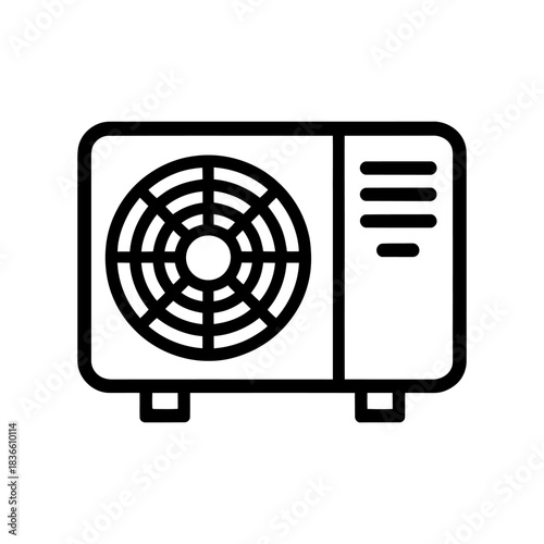 Air conditioning compressor icon on White Background Vector Art Illustration on white background.	