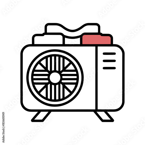 Air conditioning compressor icon on White Background Vector Art Illustration on white background.	