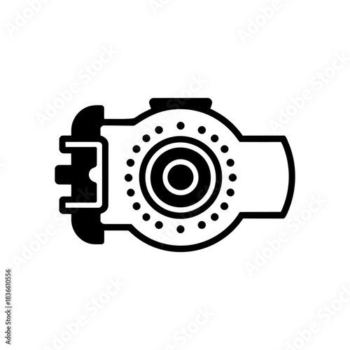 Brake pad icon on White Background Vector Art Illustration on white background.