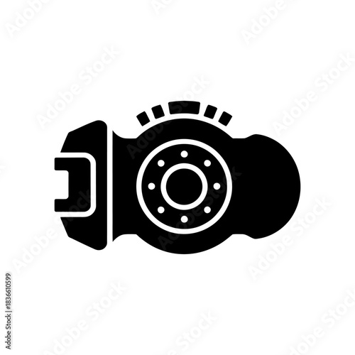 Brake pad icon on White Background Vector Art Illustration on white background.