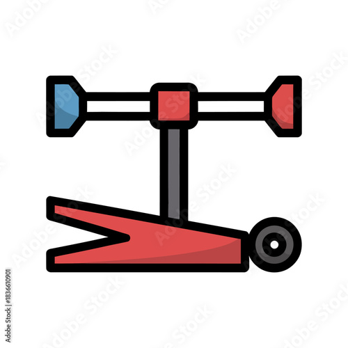 Car jack icon on White Background Vector Art Illustration on white background.