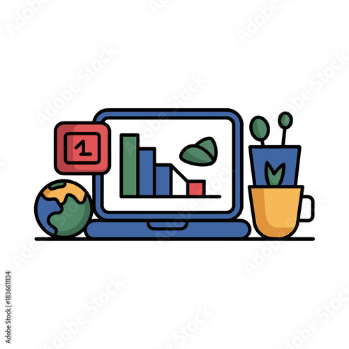 Green Technology and Data Analytics Concept.