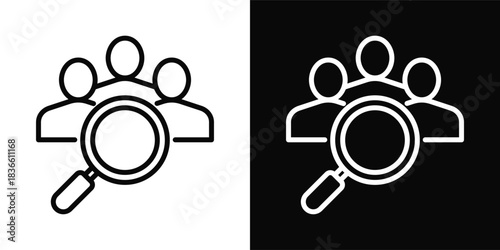 Recruitment  Icon Set White And Black Background Style