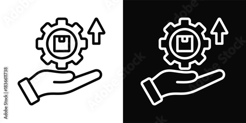 Product Development  Icon Set White And Black Background Style