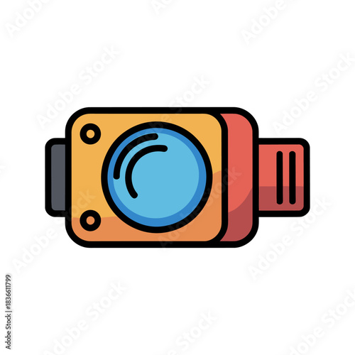 Underwater Diving Mask or VR Headset Flat Icon.