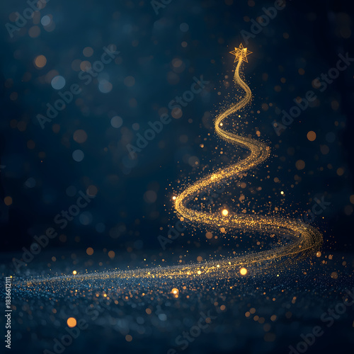 abstract christmas tree with stars