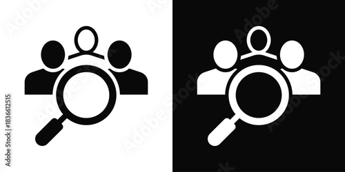 Recruitment  Icon Set White And Black Background Style
