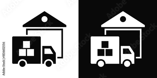 Supplier  Icon Set White And Black Background Style