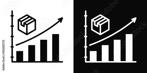 Product Sales  Icon Set White And Black Background Style