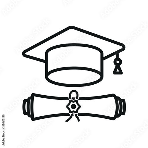 Graduation cap icon vector design template