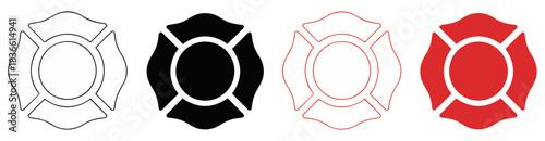 firefighter maltese cross emblem icon