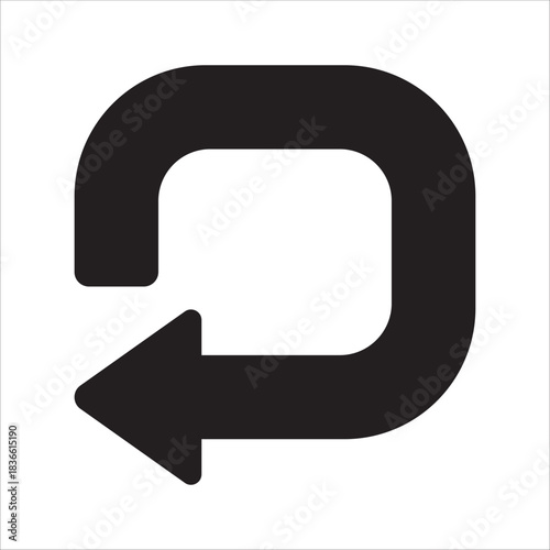 Arrow in circle loop icon. Refresh and reload icon. Repeat and synchronize symbol.