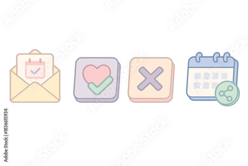 vector illustration of a set of colored paper clips