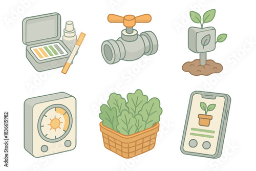 Set of icons for a gardening app