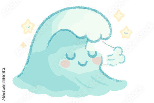 little girl sleeping on the moon