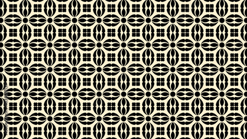 Black and white maiolica pattern with clean symmetric motifs, perfect for classic tile sets and refined interior decor