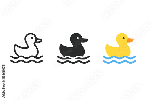 Three ducks are swimming in the water