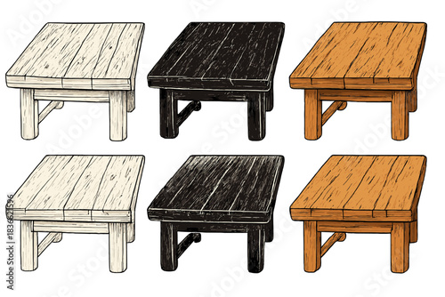 Weathered Wooden Texture. Weathered wooden table surface showing grain and patina from age, calm textural simplicity expressing