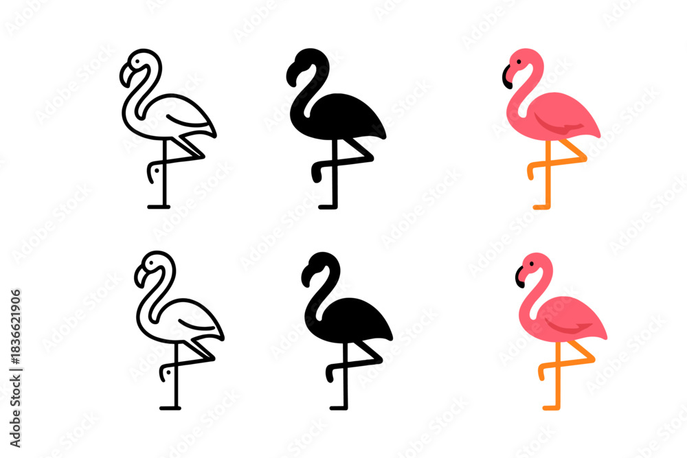 Obraz premium Flamingo Lake Geometric Design. Flamingo Lake Leg, refined geometric design symbolizing grace, stillness, and natural poise, first