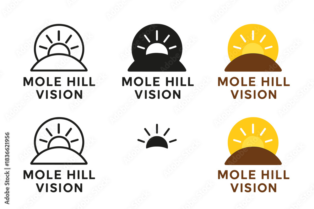 Fototapeta premium Mole Hill Design. Mole Hill Vision, minimalist earth-inspired design merging contrast of darkness and rising light, first in line