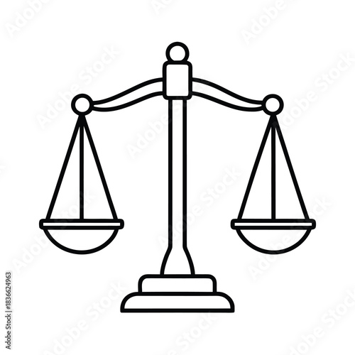⚖️ Golden scales of justice vector symbol for legal law and equality business concept