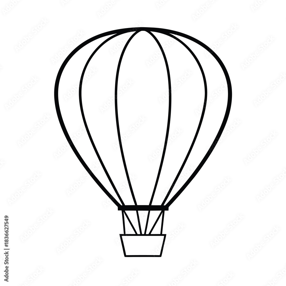 Naklejka premium Colorful hot air balloon vector illustration flying in the sky representing freedom and adventure travel