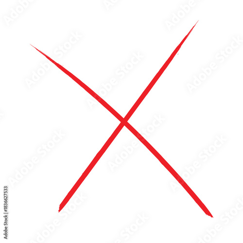 Canvas Print A Red x mark symbol on white background simple graphic illustration