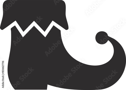 Cute Christmas Elf Shoe vector Illustration