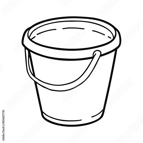 Isolated metal bucket container on white background vector illustration