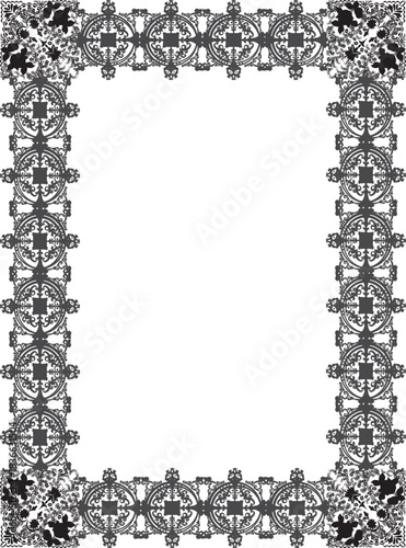 decorated vertical frame shape black ornament