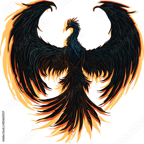 dark phoenix isolated on white background