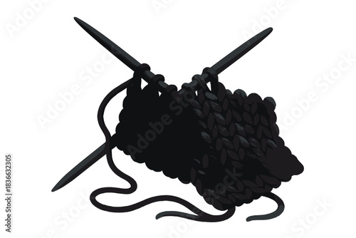 Shadow Crafting Knitting Needles. a pair of umbra-knitting needles crafting soft patterns from pure shadow, obsidian and plum