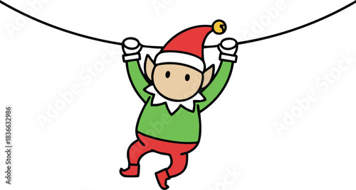 Whimsical Elf Hanging Holiday Character
