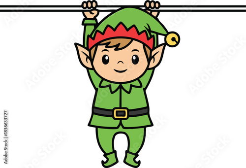 Whimsical Elf Hanging Holiday Character