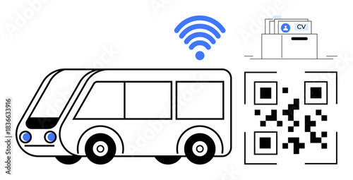 Smart transportation. Integrating buses with wireless connectivity and QR code access for efficient travel. Smart transportation enables seamless ticketing, data sharing, and CV applications. Perfect