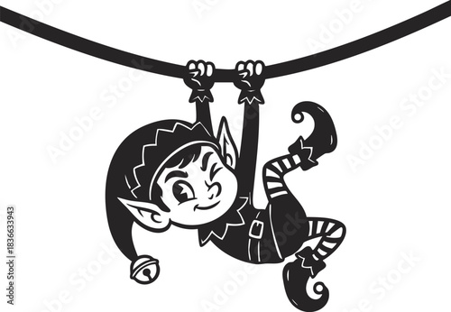 Whimsical Elf Hanging Holiday Character