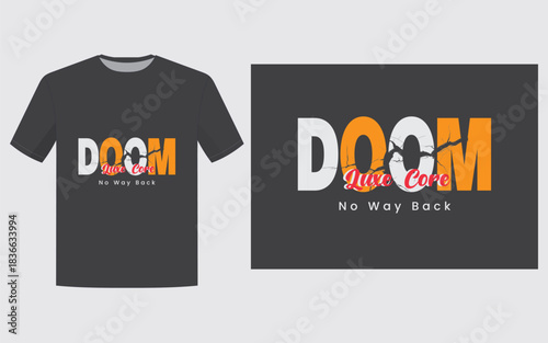 DOOM Luxe Core T-Shirt Design with No Way Back Slogan