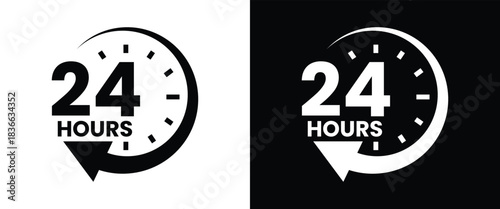 24 7 service icon set. 24-7 open, concept with call icon. Support 24 hours a day and 7 days a week. Support service. Vector Illustration.
