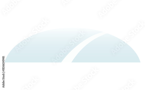 Hill covered with snow and road isolated on transparent background. Hand drawn flat vector illustration. Traditional Christmas, New Year, winter, seasonal design element, holiday clip art