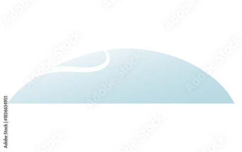 Hill covered with snow and road isolated on transparent background. Hand drawn flat vector illustration. Traditional Christmas, New Year, winter, seasonal design element, holiday clip art