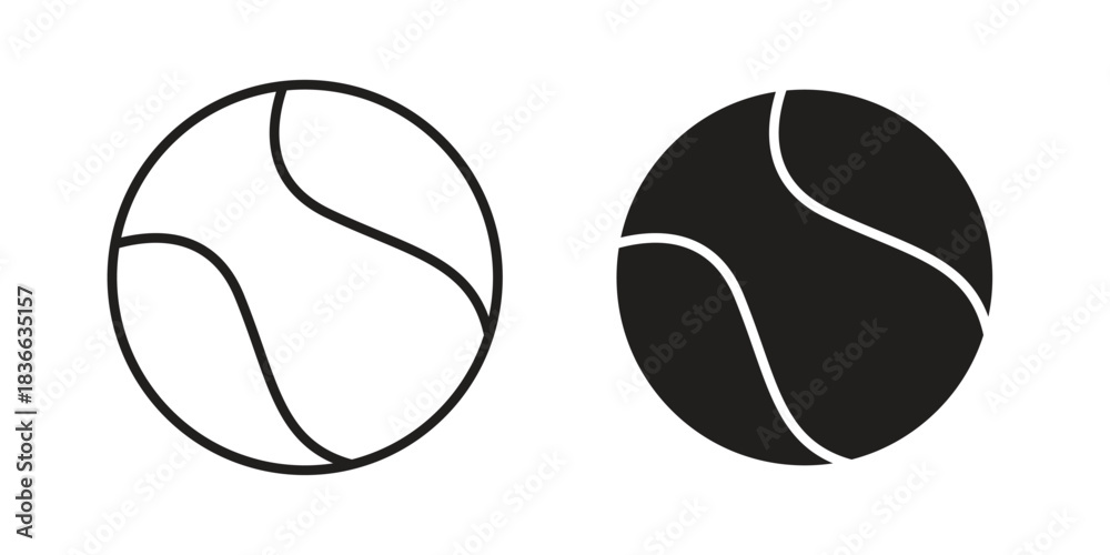 Fototapeta premium Basketball icons collection. Thin linear and black flat icons